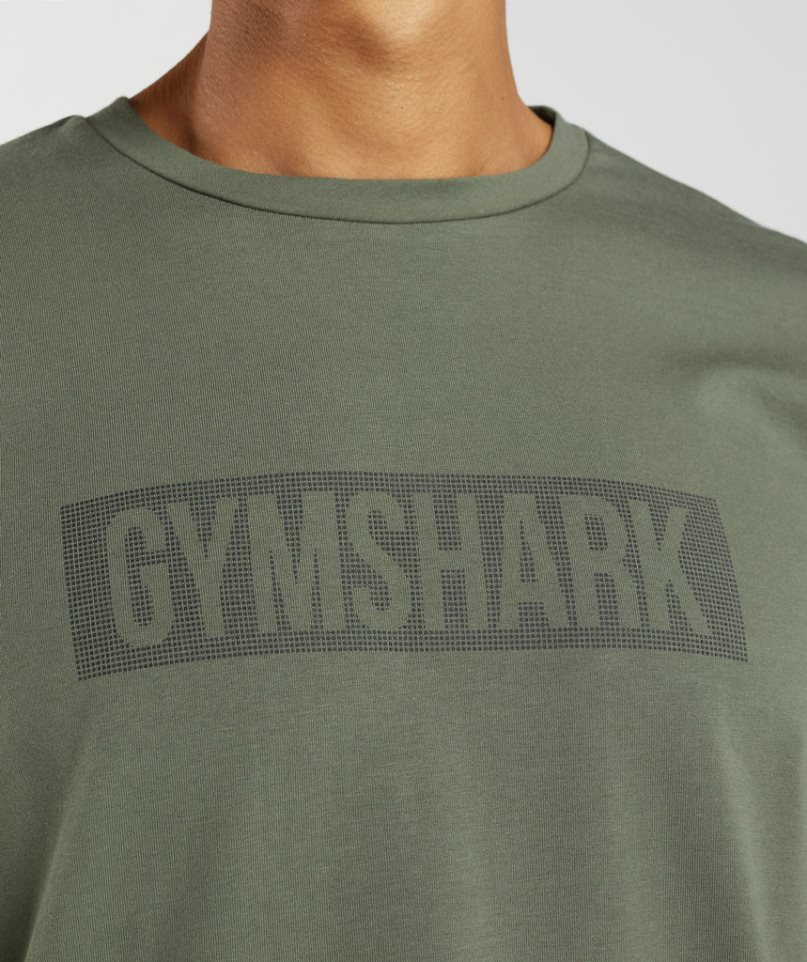 Men's Gymshark Block Long Sleeve T-Shirts Olive | NZ 6MACXE